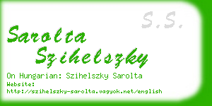 sarolta szihelszky business card